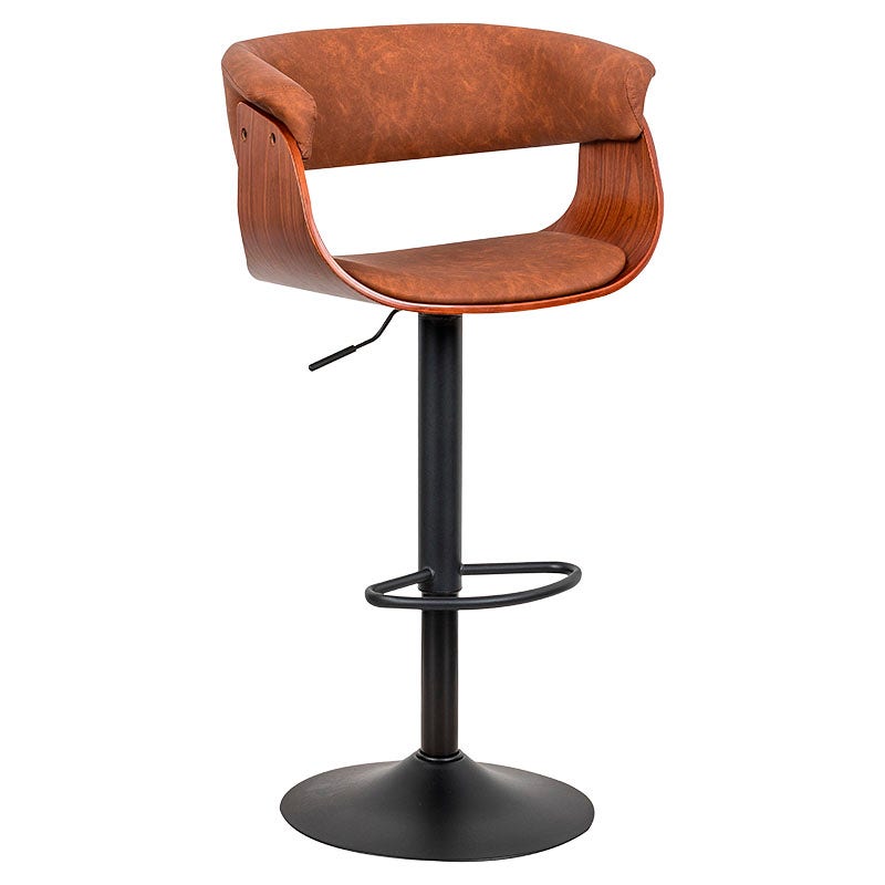Banco tipo bar marrón soporta hasta 117,9 kg Basic Living 58 x 50 x 89.5 cm
