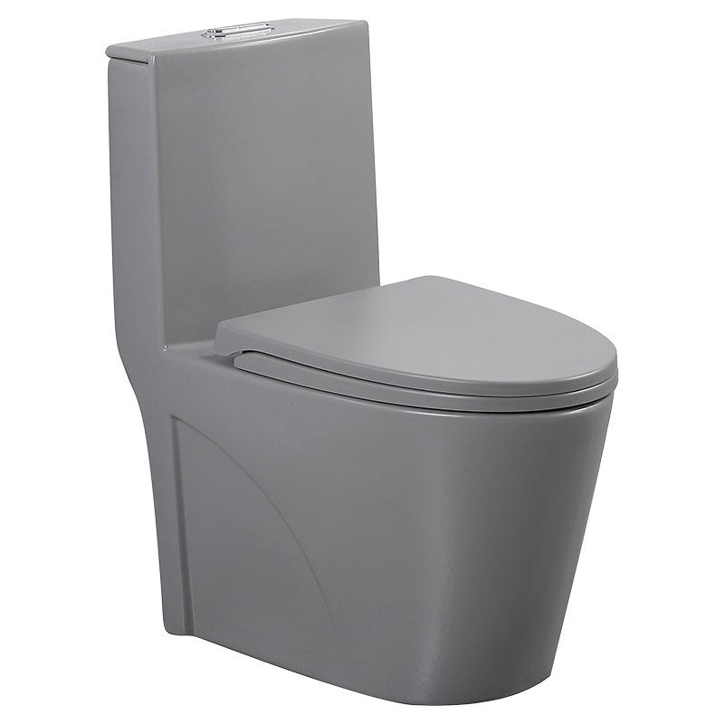 Inodoro Taro una pieza gris mate elongado descarga doble 4 y 6 L Aqua Nuova