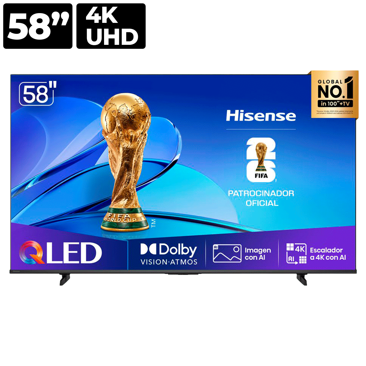 Pantalla QLED UHD 4K Hisense 58 Pulgadas 58Q6QV