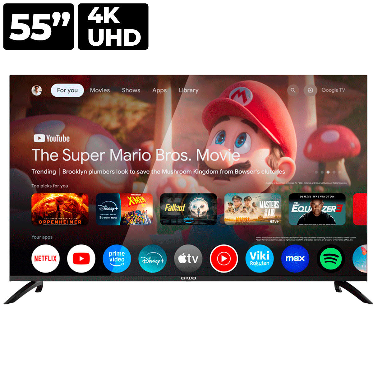 Pantalla QLED UHD 4K Aiwa 55 Pulgadas AW55B4Q