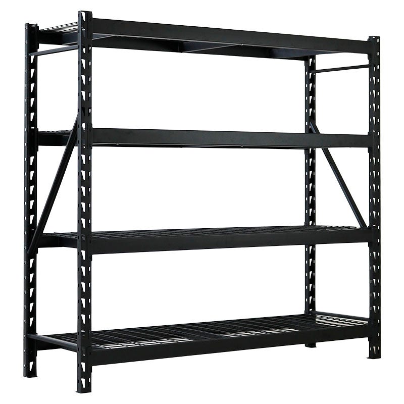 Estante industrial Basic Living acero uso pesado 4 niveles 195.6 x 61 x 183 cm 900 kg por nivel negro