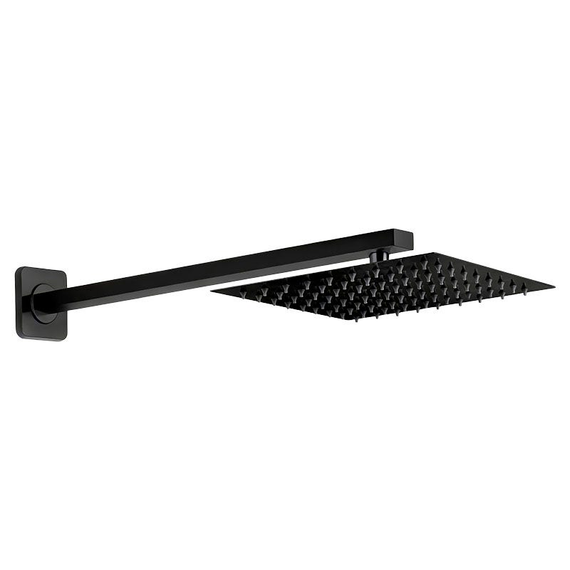 Set de ducha con brazo cuadrada 20 cm acero inoxidable negro mate Aqua Nuova