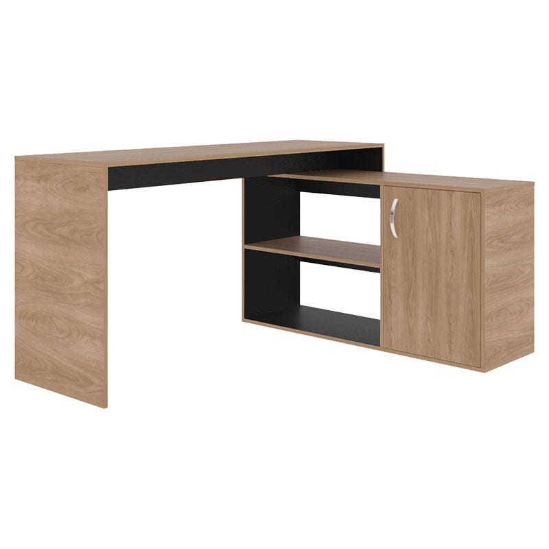 Escritorio en L Axis de melamina fresno - wengue 76,5 x 151,5 x 116,5 cm