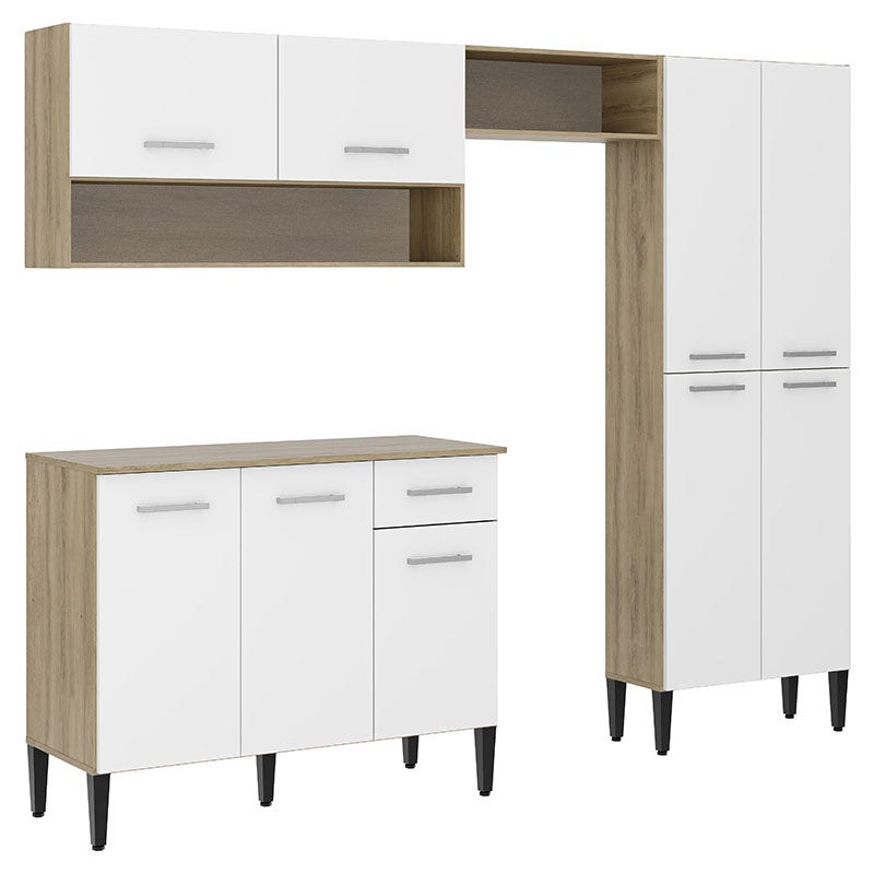 Mueble de Cocina Arizona roble y blanco 229 x 182 x 44 cm