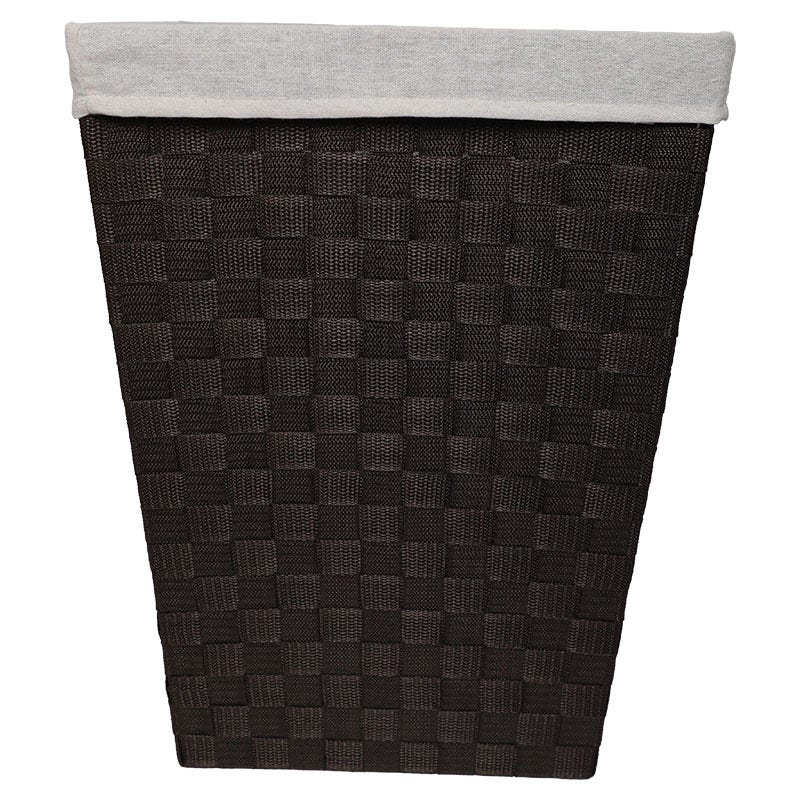 Canasta para ropa rectangular 72 L marrón con bolsa