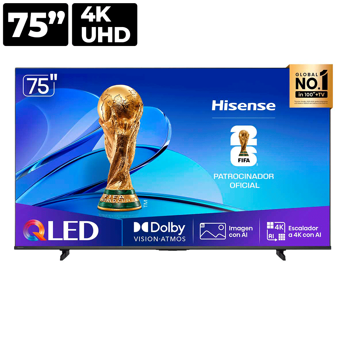 Pantalla QLED UHD 4K UHD Hisense 75 Pulgadas 75Q6QV