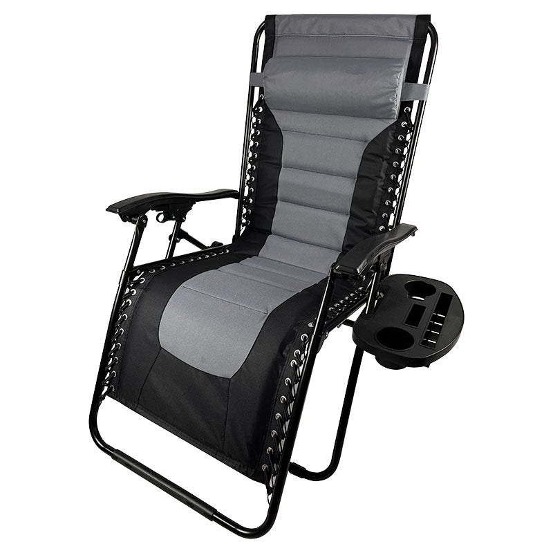 Silla gravedad 0 acero y tela mate negra Basic Living